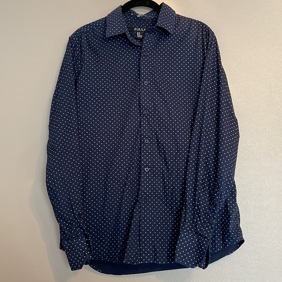 21 Men long sleeve button down polka dot shirt - Picture 2 of 8